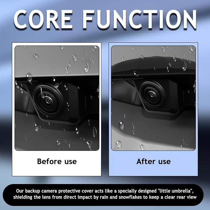 Car Rear View Camera Protection Cover, Wider Back Up Camera Rain Guard