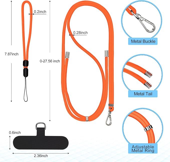 takyu Phone Lanyard, 2 Pack Adjustable CellPhone Lanyard Crossbody Neck Strap &