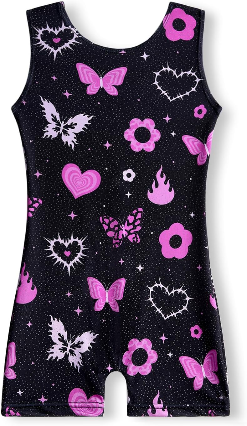 Regine Switzerland Gymnastics Leotards for Girls | Stylish Biketard Unitard with Shorts | Sizes 2T-8T