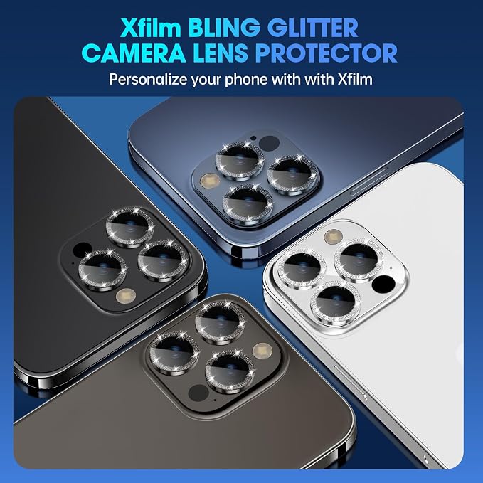 for iPhone 15 Pro/iPhone 15 Pro Max Camera Lens Protector Bling Individual
