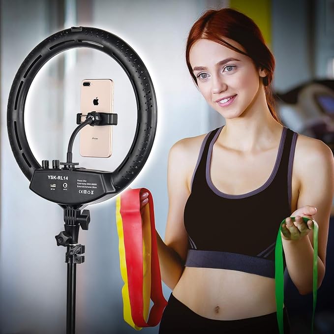 Ring Light with Tripod Stand, Yesker 14 Inch LED Ringlight Kit with Phone
