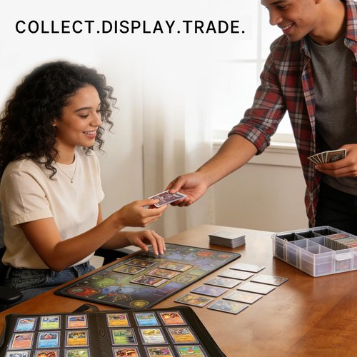 Foluck 9 Pocket Trading Card Binder - Holds 252 Toploaders with 200 Card Sleeves Included | Premium Side-Loading Album
