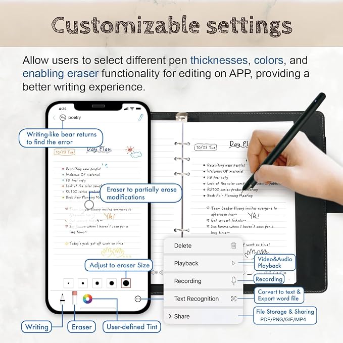 Ophaya Digital Smart Pen Smart Notebook and Board Writing Set