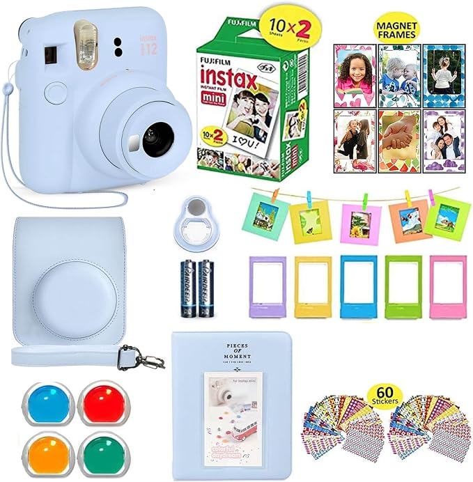 Fujifilm Instax Mini 12 Instant Camera Pastel Blue + Shutter Compatible
