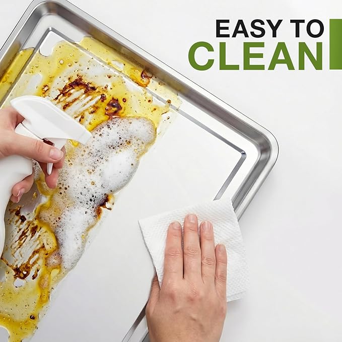 1PCS Oil Drip Pan – Large 31.5 × 19.7 × 1 in Stainless Steel Pan with Gloves – Heavy Duty 410 Oil Drip Pan to Keep Floors Clean for Under Car & Garage Use