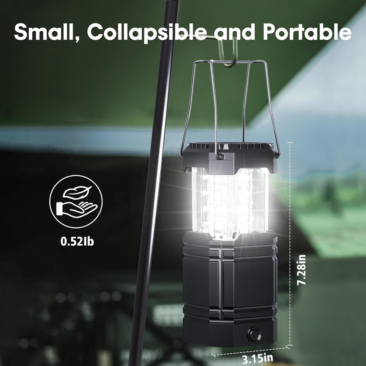Rechargeable Emergency Lanterns - 4 Pack USB-C & Solar Backup | 1600mAh, 30H Runtime, Compact Camping Lights