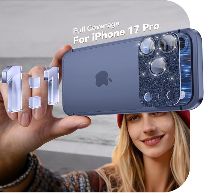 imluckies Compatible with iPhone 17 Pro Camera Lens Protector Bling, Ultra HD