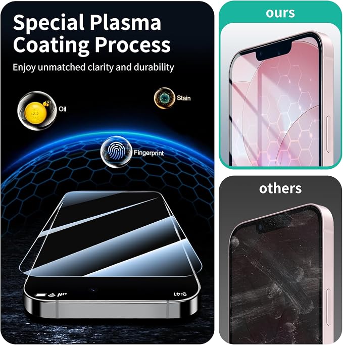 2+2-Pack Anti-Blue Light Tempered Glass Screen Protector & Camera Lens Protector