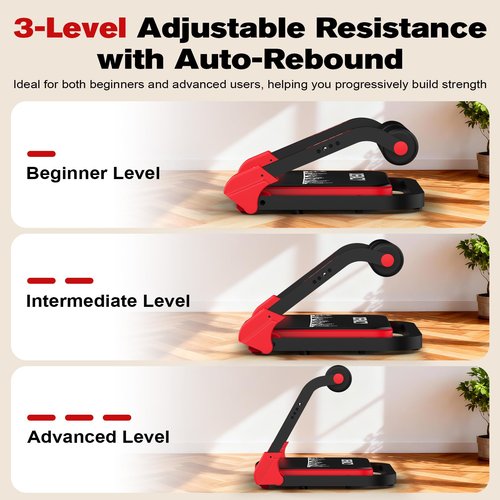 DERACY Sit Up Exercise Equipment, Adjustable Ab Machine, Multi-Functional Sit Up Machine, Ab Workout Equipment, Ab Trainer Machine for Women Men (RED)
