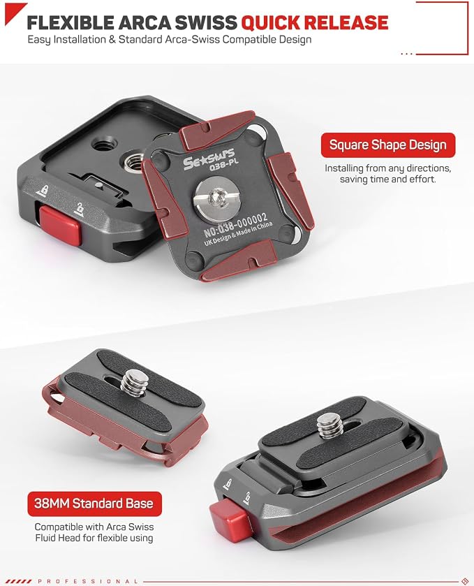 IFOOTAGE Q38 Quick Release Plate, Camera Quick Release Tripod Mount Adapter