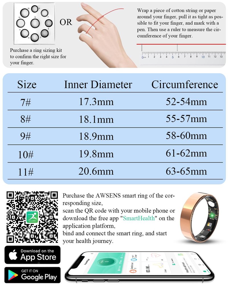 Smart Ring for Women Men Fitness Tracker with Blood Oxygen,Heart Rate,Sleep Monitoring,Step Counting,for iPhone and Android,Waterproof smart blood pressure monitor,No Subscription Fees (Rose Gold, 9)