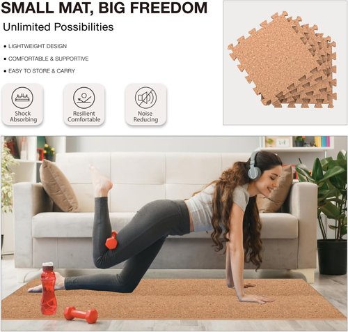 AIRHOP Gym Floor Mat - High-Density EVA Foam Puzzle Tiles for Home Gym & Play Area | 18 Interlocking Pieces