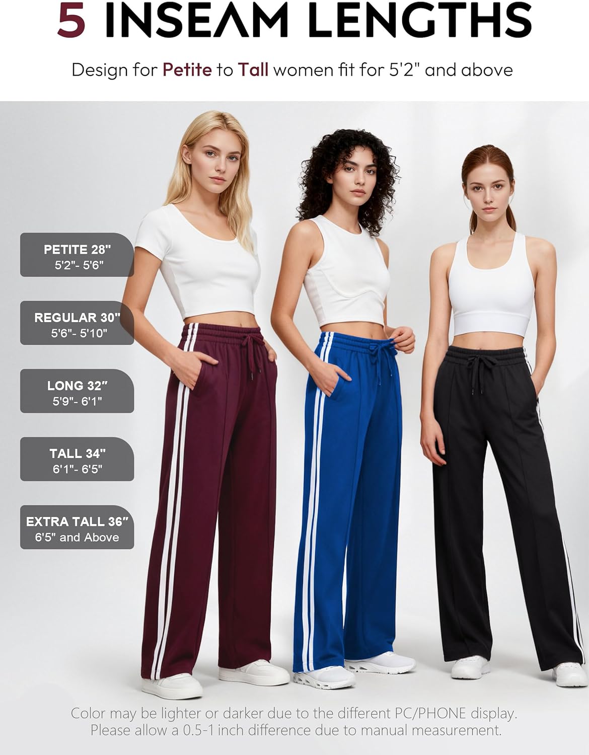 Tapata Women's Track Pants - Loose Straight Leg Jogging Sweatpants | Warm-Up Athletic Wear