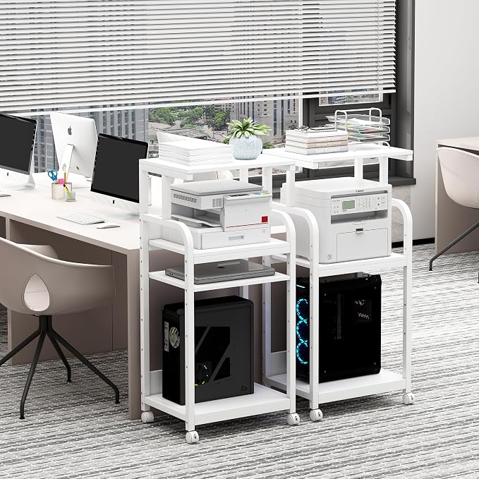 Fannova 4 Tier White Printer Stand Table