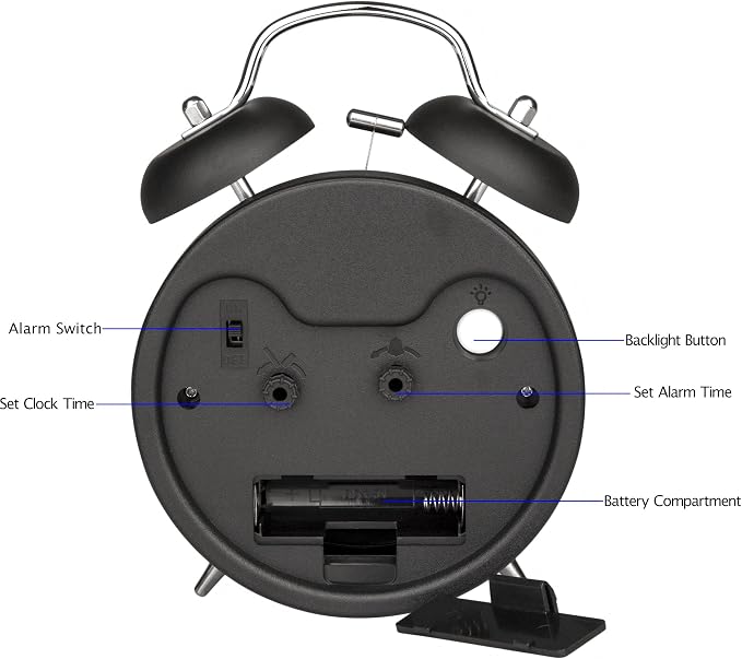 Peakeep 4 Inches Twin Bell Loud Alarm Clock