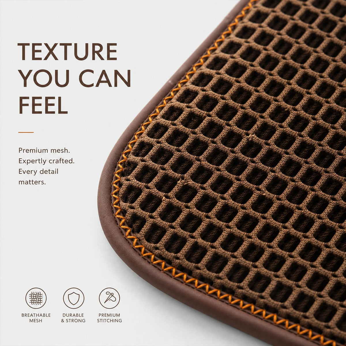 Cool and Breathable 3D air MESH car seat Cushion for Summer, Universal Ventilated Comfortable seat pad, Suitable for sedans, Vans, Pickup Trucks, and SUVs (Brown Back cushion-1PCS)