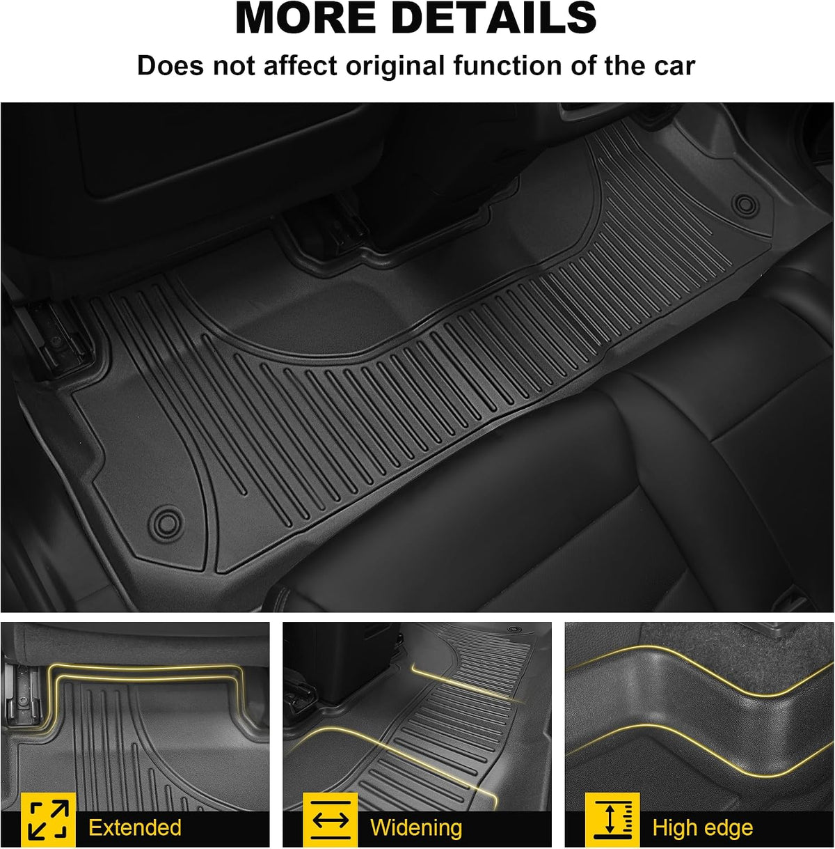 Floor Mats for 2012-2016 Honda CR-V EX & LX & SE (NOT Fit EX-L & Touring) | All Weather Protection TPE Floor Liner,1st & 2nd Row, Black
