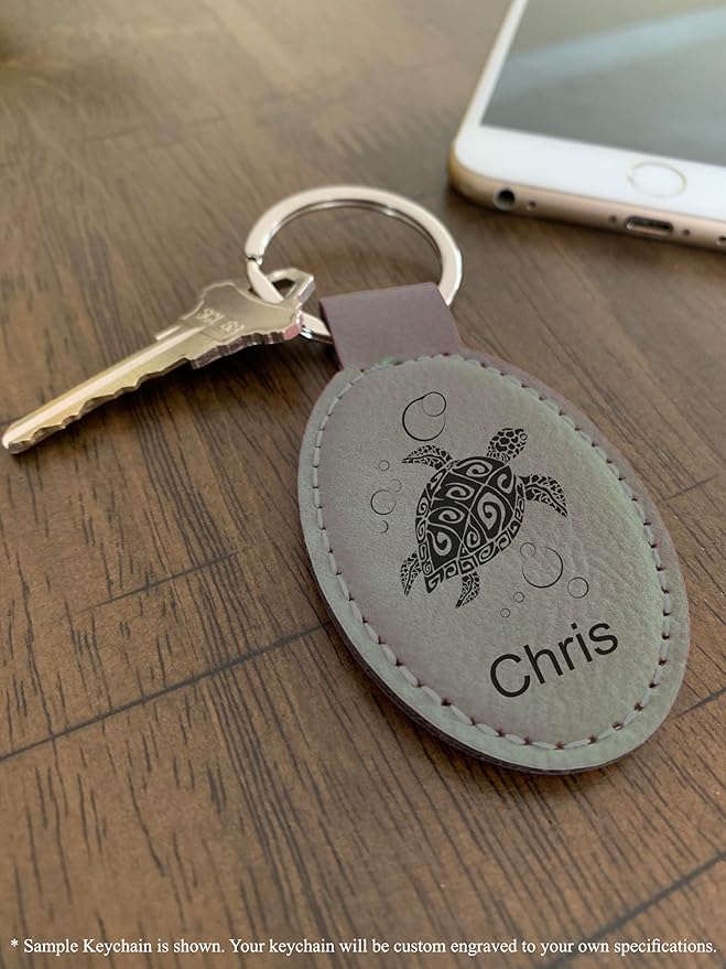 LaserGram Oval Keychain, Disc Golf, Personalized Engraving Included