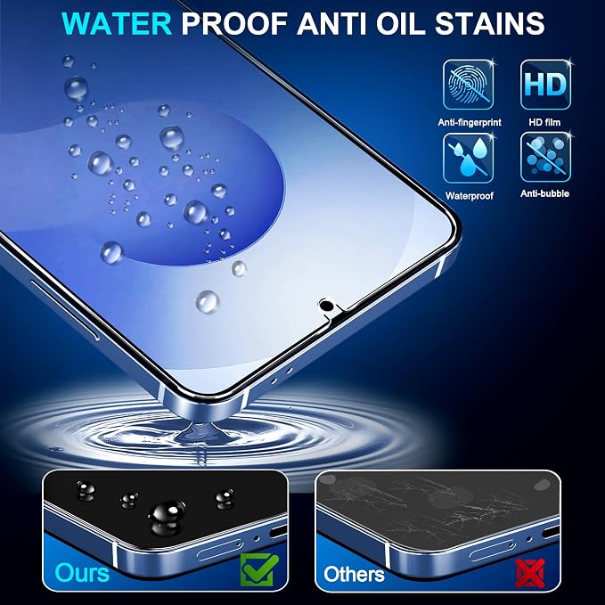 Pack Galaxy S25 FE Screen Protector, HD Clear Tempered Glass, Fingerprint Unlock