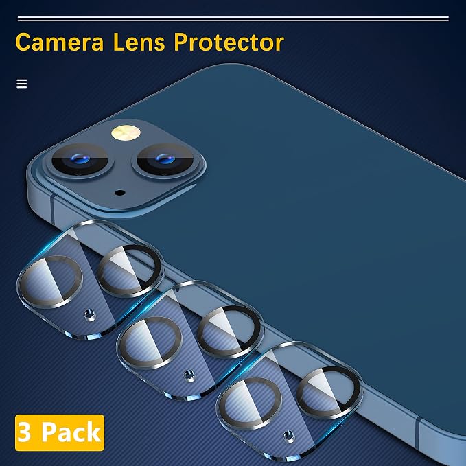 UniqueMe for iPhone 13 / iPhone 13 Mini Camera Lens Protector, Tempered Glass