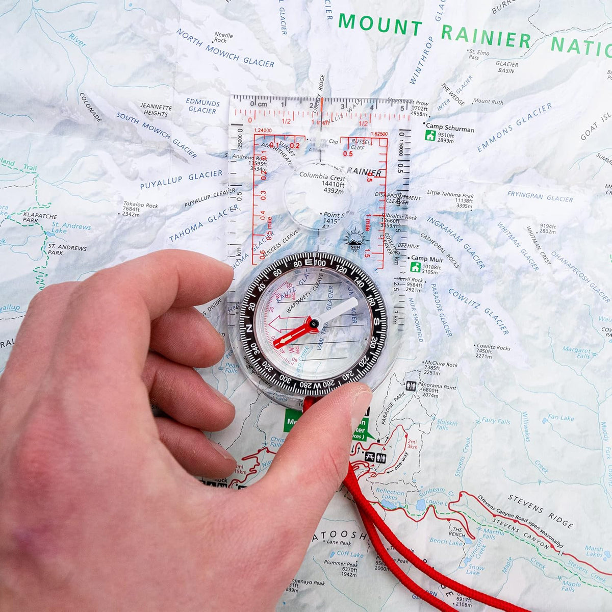 Sun Company ProMap - Ultra Lightweight Baseplate Compass with Declination Scale | Perfect for Hiking & Camping Navigation