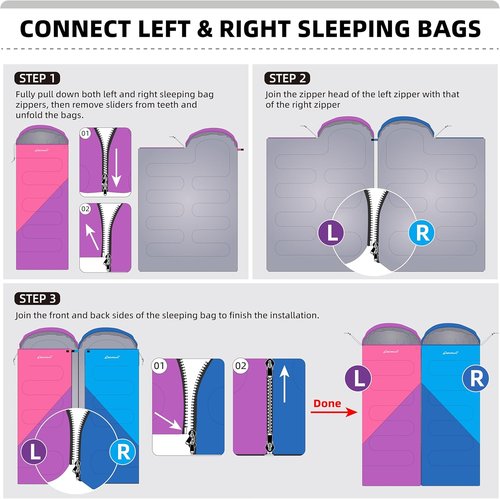 Clostnature Sleeping Bag - Ultralight Camping Bag for Adults & Kids | Cold Weather, Compression Sack Included