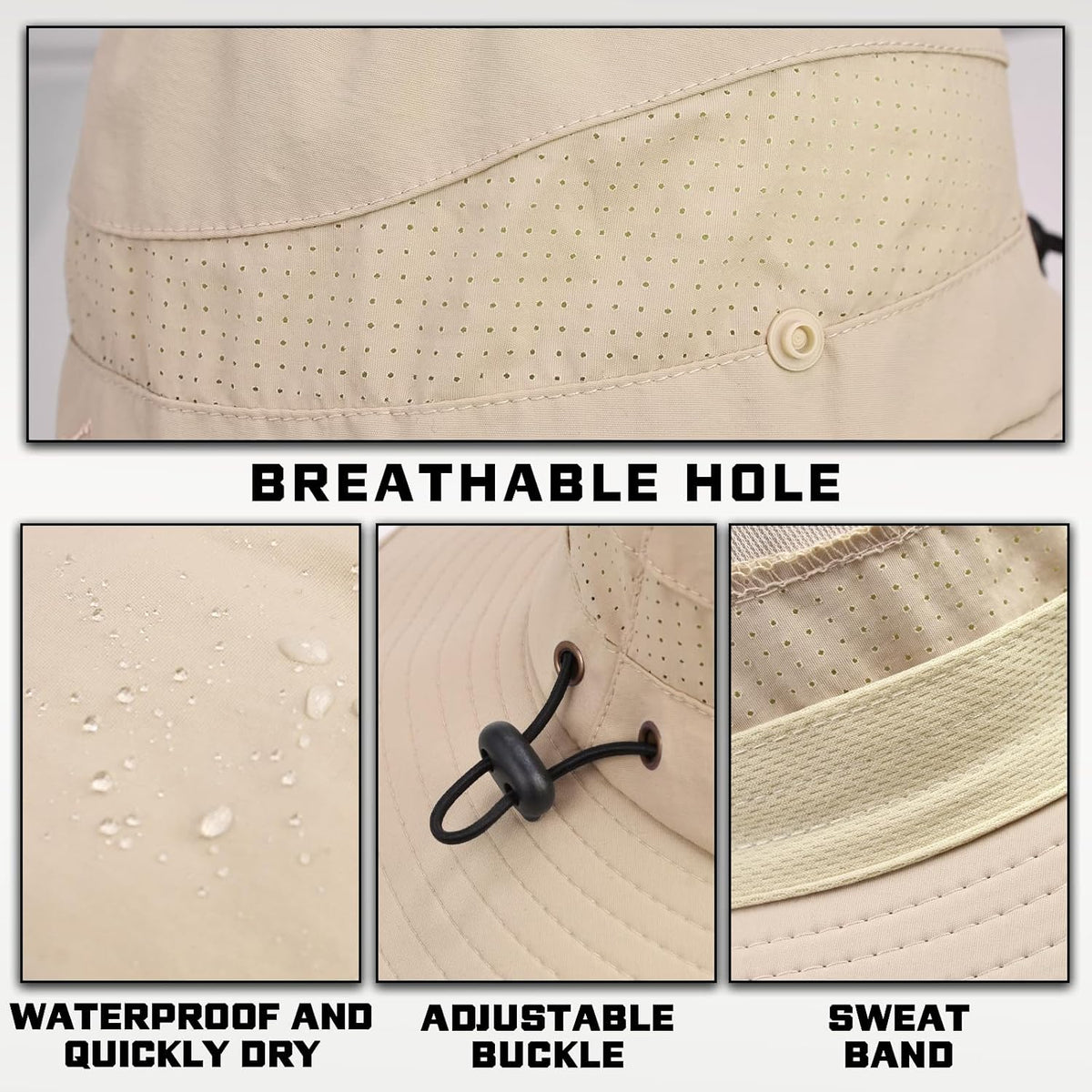 Sun Hats | UPF 50+ Protection Safari Hat for Men & Women - Wide Brim Fishing Hat with Neck Flap
