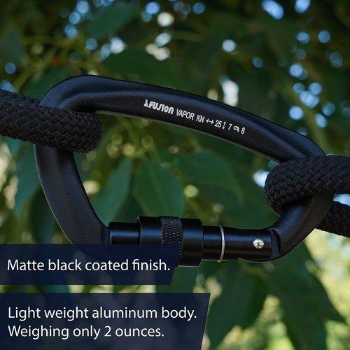 FUSION Climb Vapor III Military Tactical Matte Edition Aluminum Straight Gate Key Nose Modified D Carabiner Black, Hunting Carabiner (FP-8122-3ST-BLK) (Screw gate)