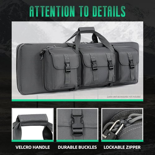 DULCE DOM Double Rifle Case - Soft Gun Bag for Rifles & Pistols | Tactical Storage & Transport, 32-52 Inch