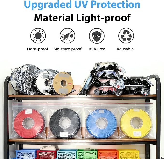 AONEGOLD 30pcs 3D Printer Filament Storage Bags Vacuum Storage Bags Kit 3D