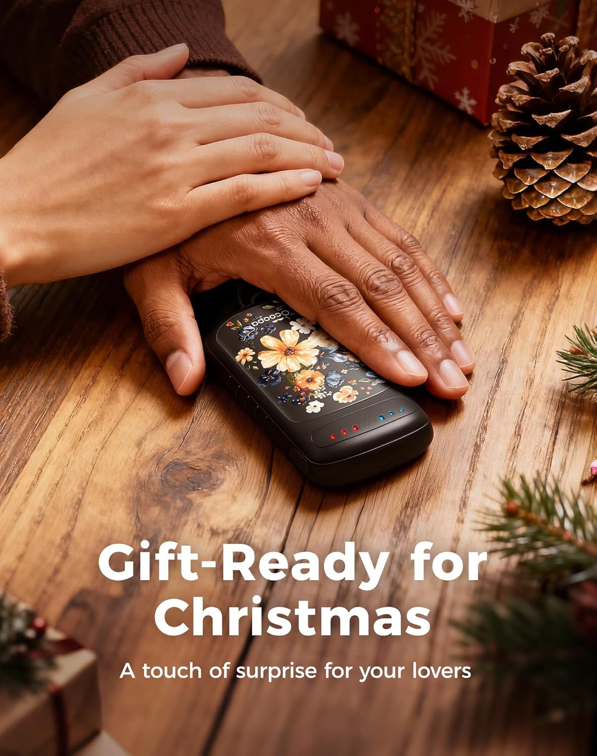 OCOOPA Rechargeable Dual-Sided Hand Warmers - Perfect Stocking Stuffers for All Ages | 2-Pack