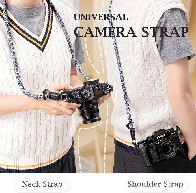 VOVMOEYA Nylon Braided Camera Rope Strap, Camera Neck Shoulder Strap
