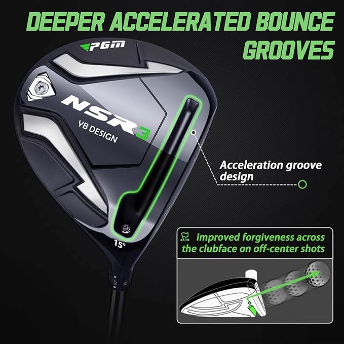 PGM Men's Professional Golf Club Driver Woods Hybrid for Right Handed with Headcover, Low Center of Gravity Long Distance Single Club with Titanium Head Graphite Shaft