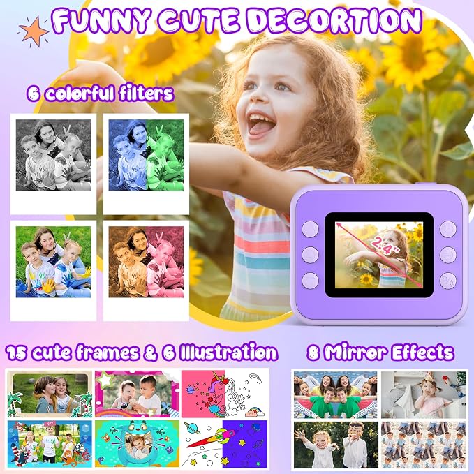 Kids Camera Instant Print, Christmas Birthday Gifts