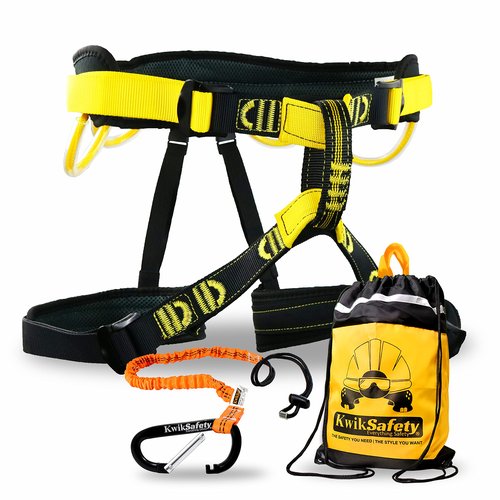 KwikSafety - Charlotte, NC - MANDRILL [1 PACK] Half Body Climbing Harness | FREE Tool Lanyard | Lightweight & Padded Adjustable Waist Belt