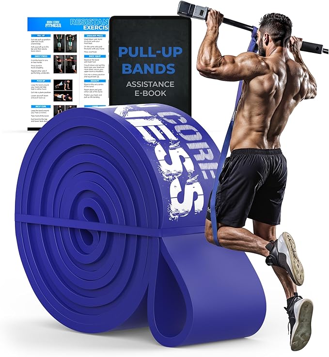 Pull Up Assistance Resistance Bands - Long Loop Power Bands for Men and Women - Strength Power Flexibility Training at Home & Gym - Ebooks & Workout Chart Included by Iron Core Fitness