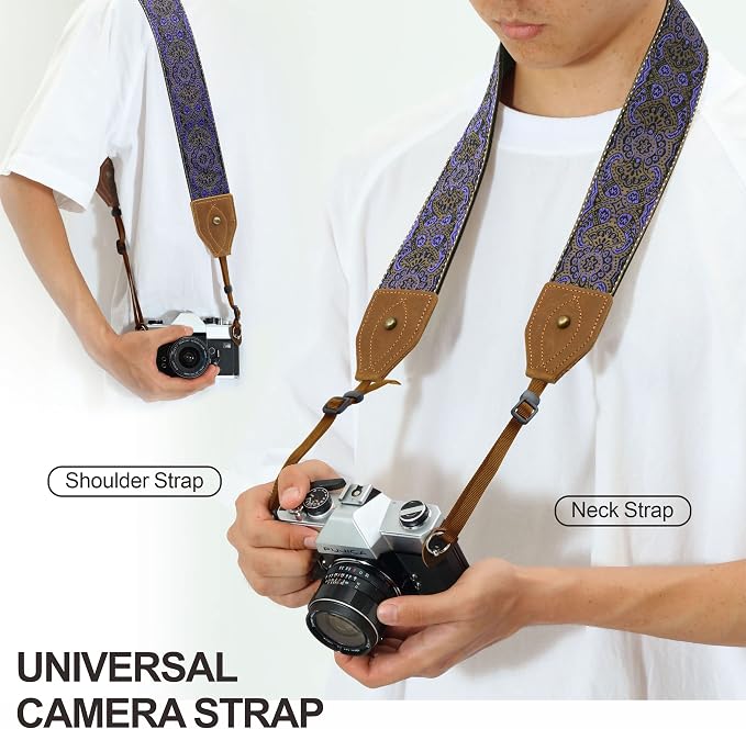 Padwa Lifestyle 2" Wide Classic Crazy Horse Art Cowhide Head Cotton Camera