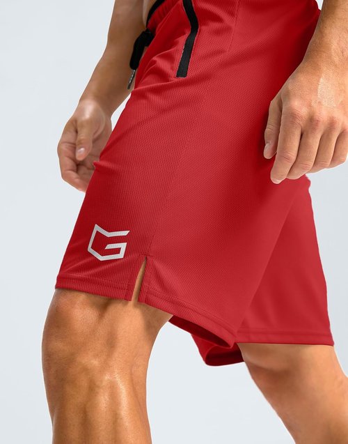 G Gradual Men's Athletic Gym Shorts - Quick Dry Lightweight Basketball Shorts with Zipper Pockets | 9"/11" Sizes