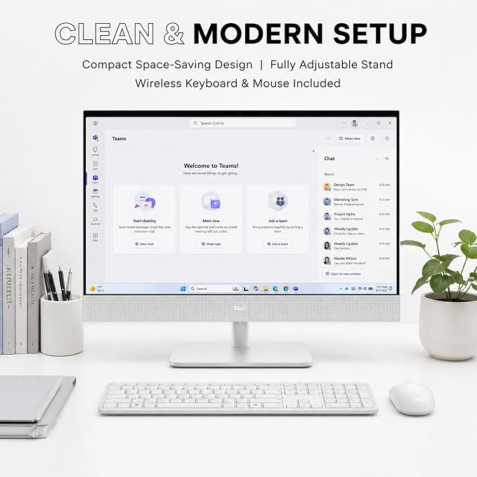 Dell 23.8" All-in-One Desktop Computer, FHD Touchscreen, Intel Core Ultra 7 Series 3 Processor, Copilot+ PC, 64GB DDR5 RAM, 1TB PCIe SSD, Wi-Fi 6E, Bluetooth 5.3, Windows 11 PRO, Wireless KB & Mouse