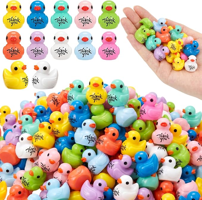 Skylety 50 Pcs Thank You Gifts Mini Resin Ducks Appreciation Gifts