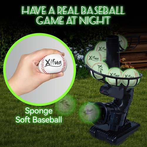 Glow-in-the-Dark Foam Baseballs by [Brand Name] - 17-Pack Light-Up T-Ball Set for Kids 3-10 | Perfect Outdoor Nighttime Toys
