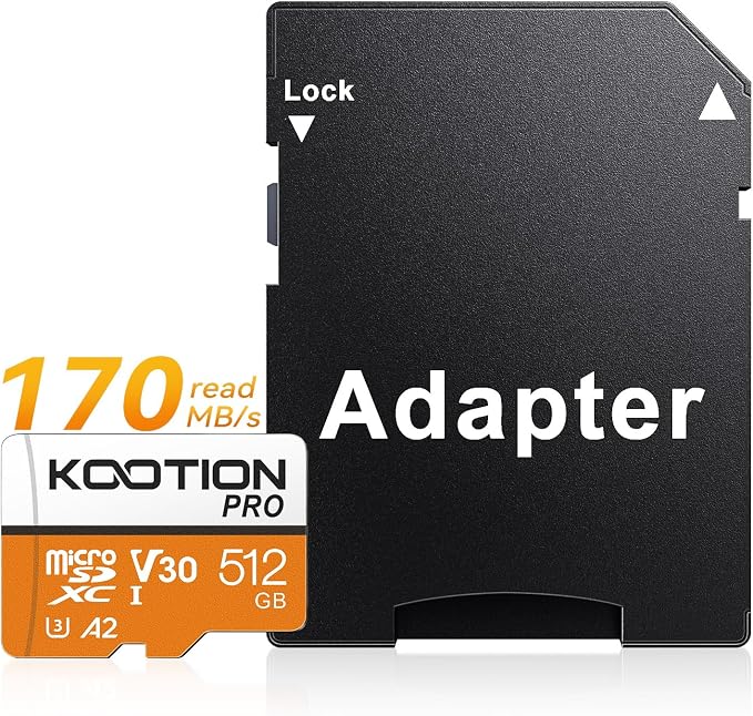 KOOTION 512GB Micro SD Card Up to 170MB/s, microSDXC UHS-I Memory Card