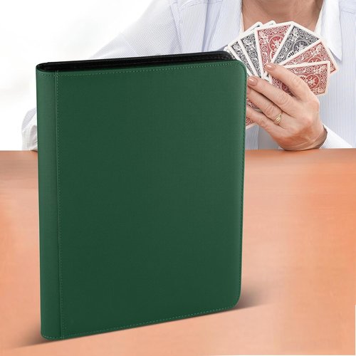 GERMUN Trading Card Binder - 16 Pocket Premium Card Holder for 1000+ Cards | Double-Sided Album (Dark Green)