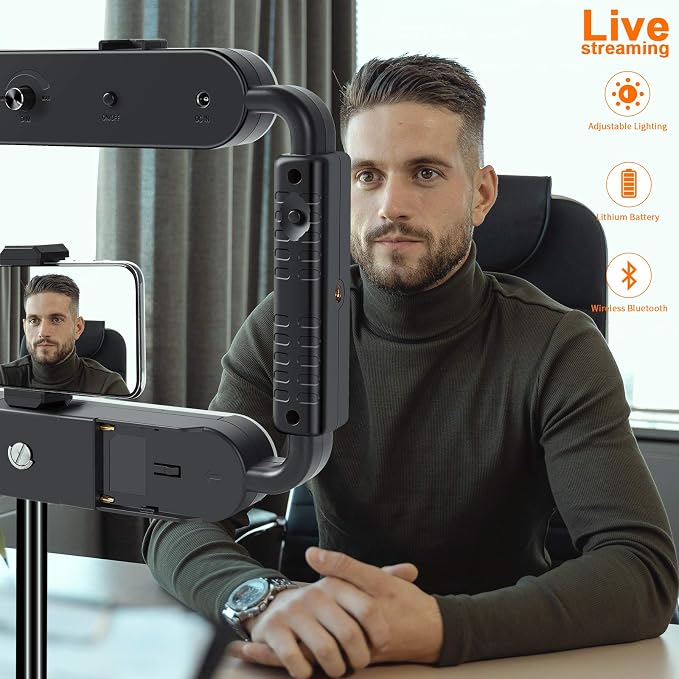 GVM Great Video Maker LED Ring Light 5600K Selfie Light, Smartphone Video Rig &