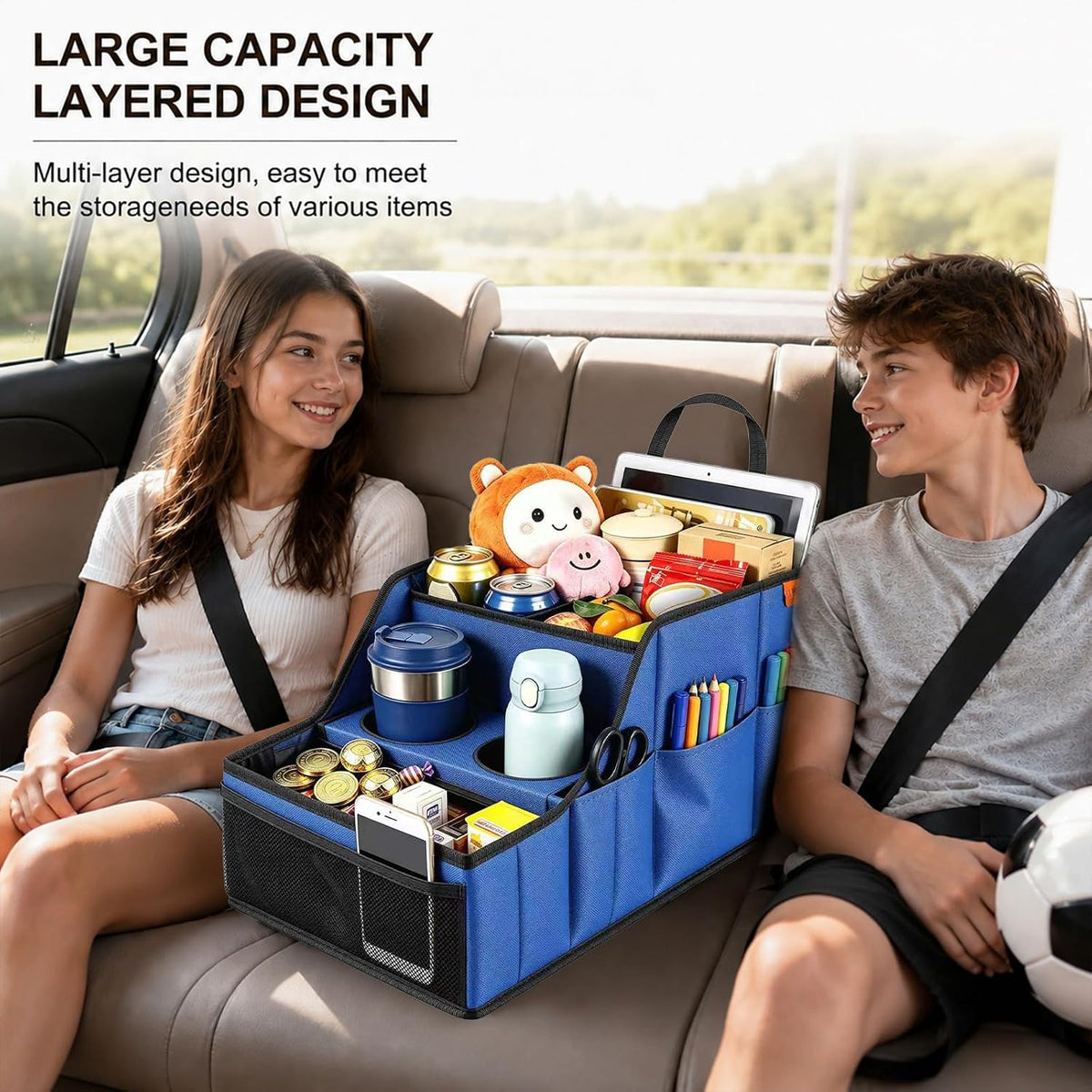 Car Seat Organizer Back Front Captains Seats Storage Travel