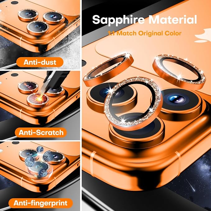 for iPhone 17 Pro/iPhone 17 Pro Max Camera Lens Protector, Tempered Glass
