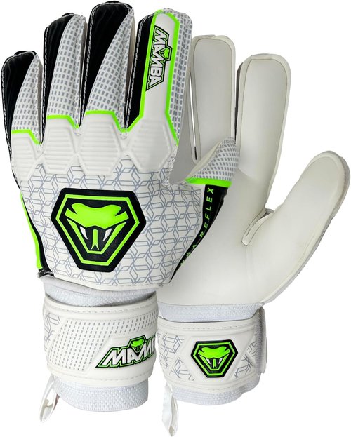 MAMBA Reflex Goalkeeper Gloves - Quality Latex Palm & Back Hand | Removable Finger Spine Protection | Youth/Adult Sizes