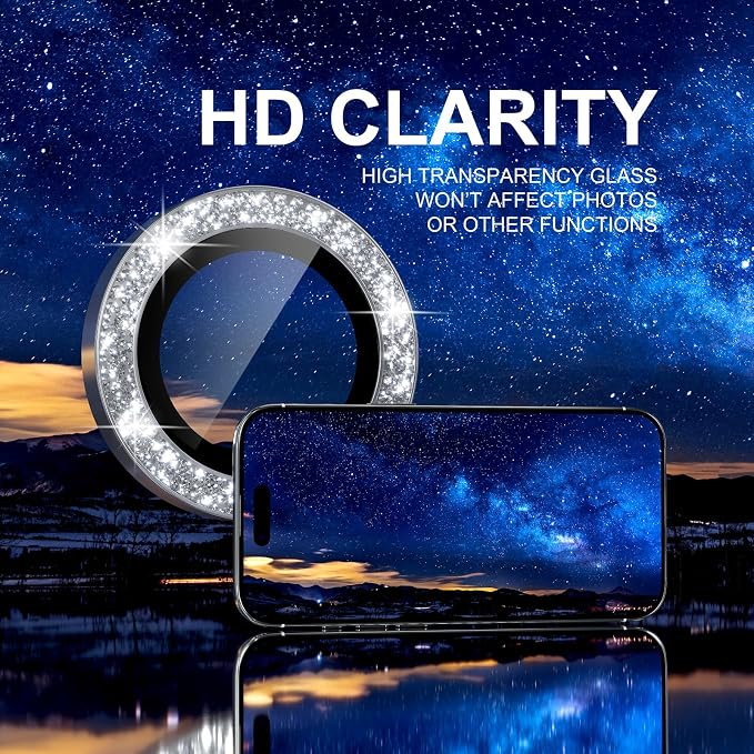 Choiche Compatible for iPhone 17 Air Camera Lens Protector Bling, 9H Tempered