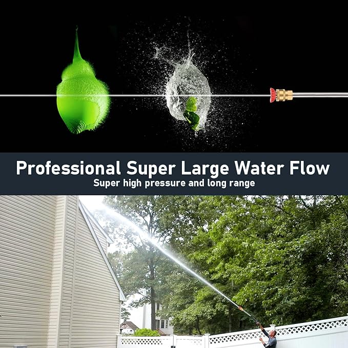 Professional 4200PSI 4GPM Gas Pressure Washer, Commercial Gas Power Washer with Foam Bottle 9" Wheels 5 Nozzles 25FT Hose for Home Car Fence Driveway Yard (EPA/CARB/ETL Compliant), Green