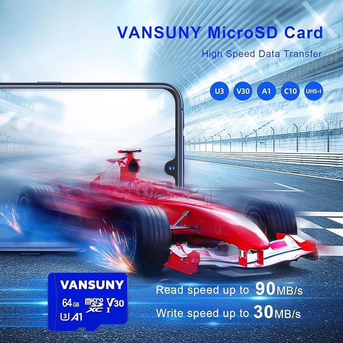Vansuny Micro SD Card 64GB 5 Pack microSDXC Memory Card